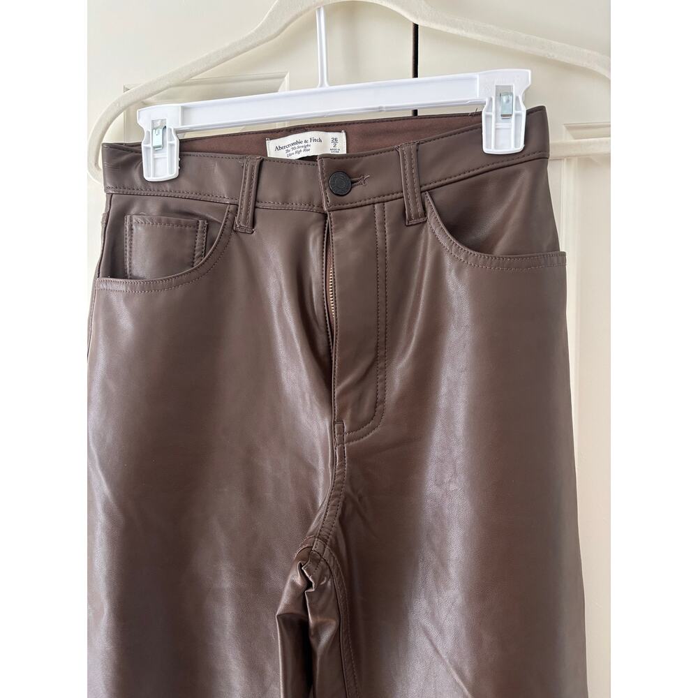 Abercrombie & Fitch Brown Faux Leather Pants 26 US - Picture 3 of 8